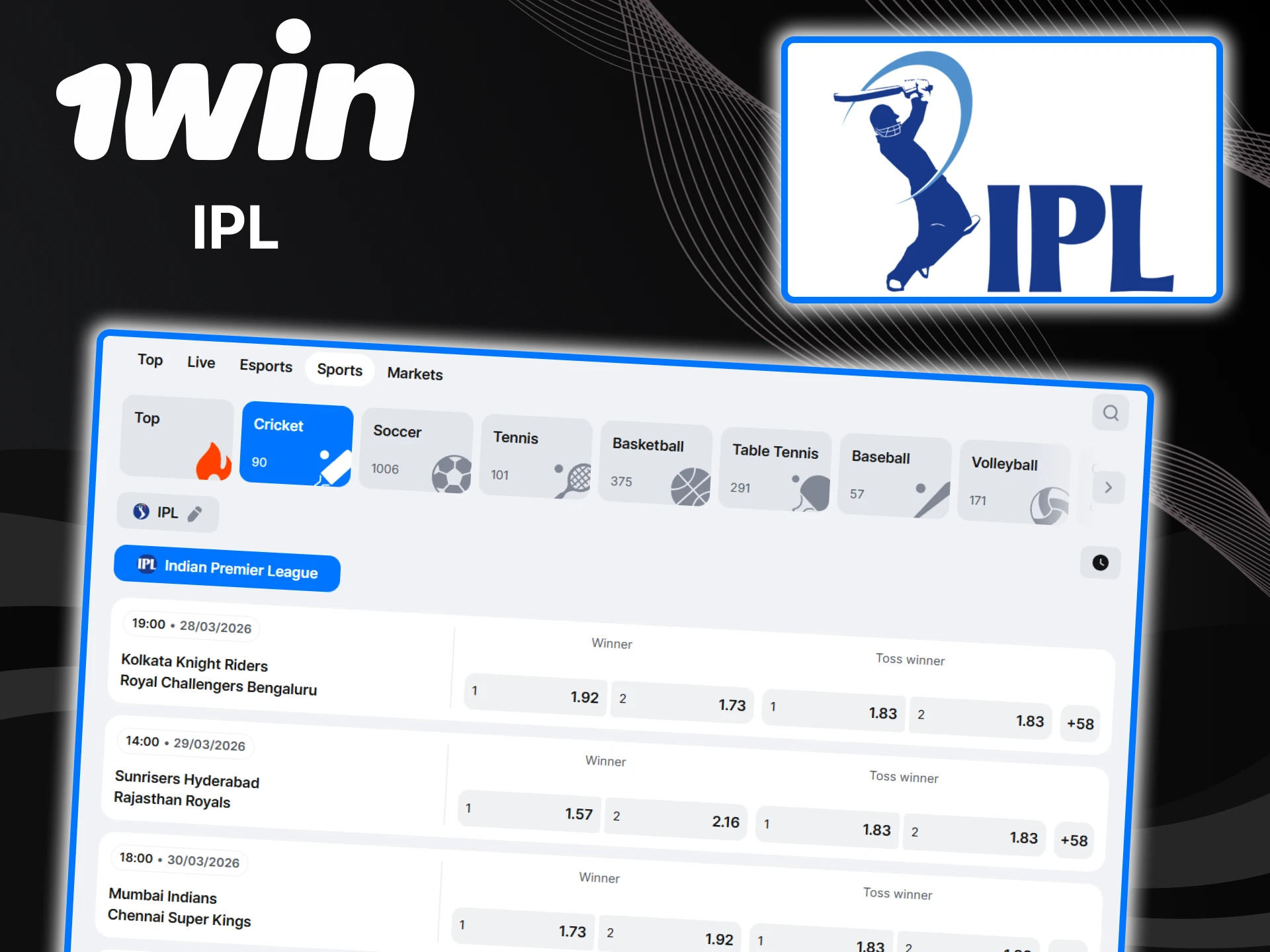 In India, they prefer to make bets on IPL from 1 win.